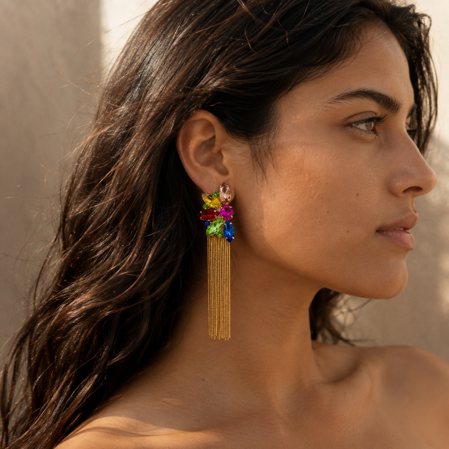 Disco Mirage Tassel Earrings