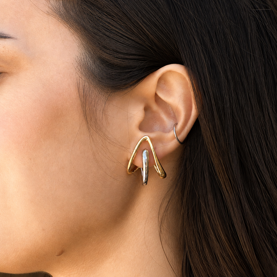 Sculpt Dual-tone Earring
