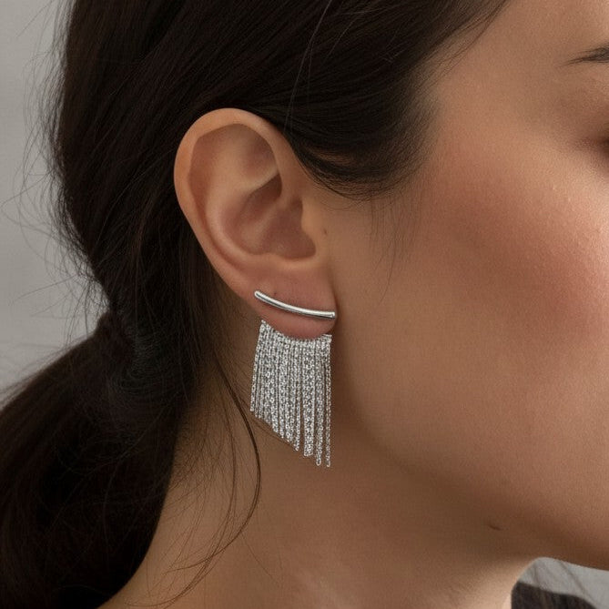 Silver Rush Fringe Earrings