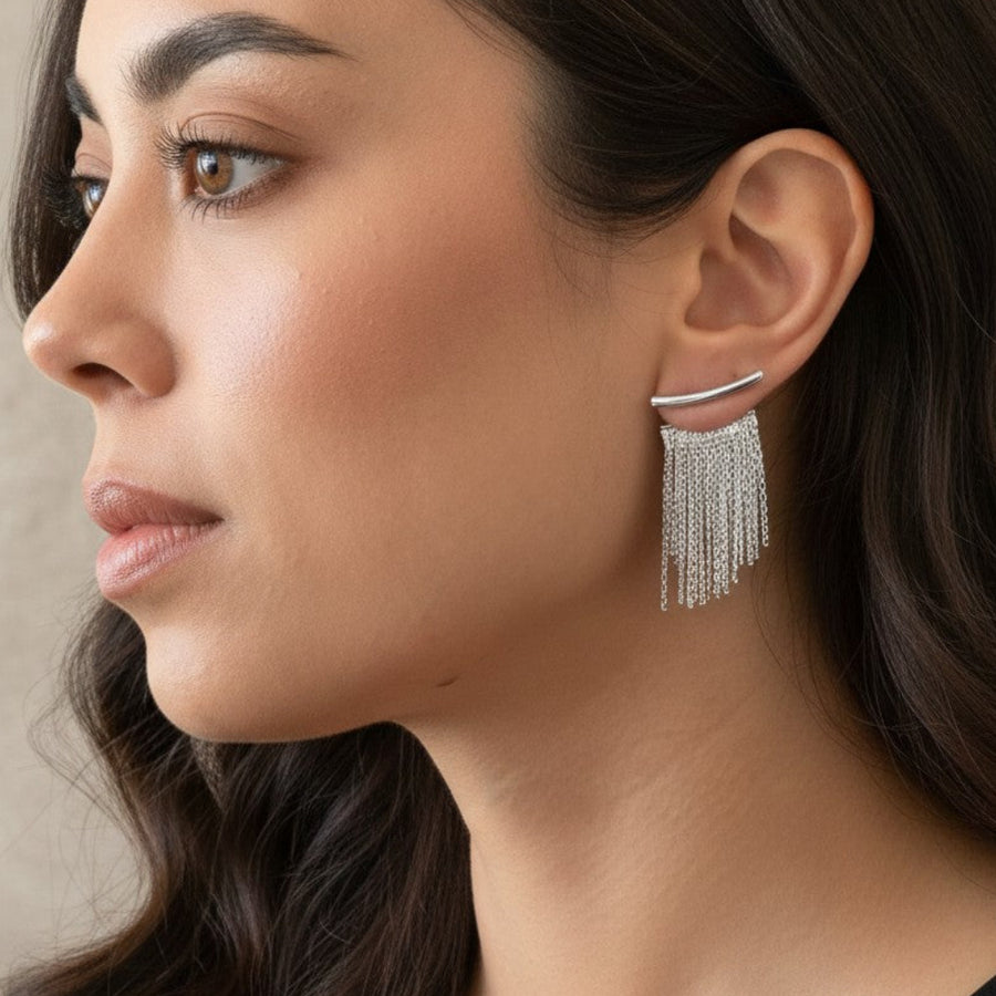 Silver Rush Fringe Earrings