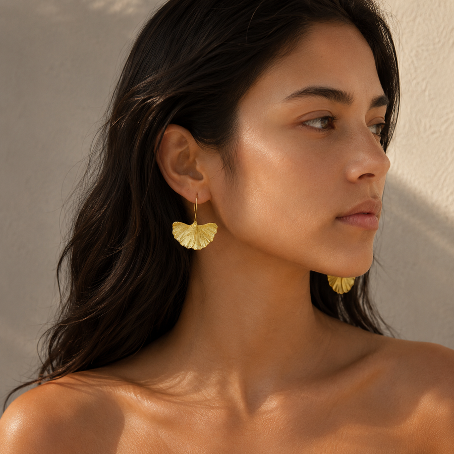 Golden Ginkgo Earrings