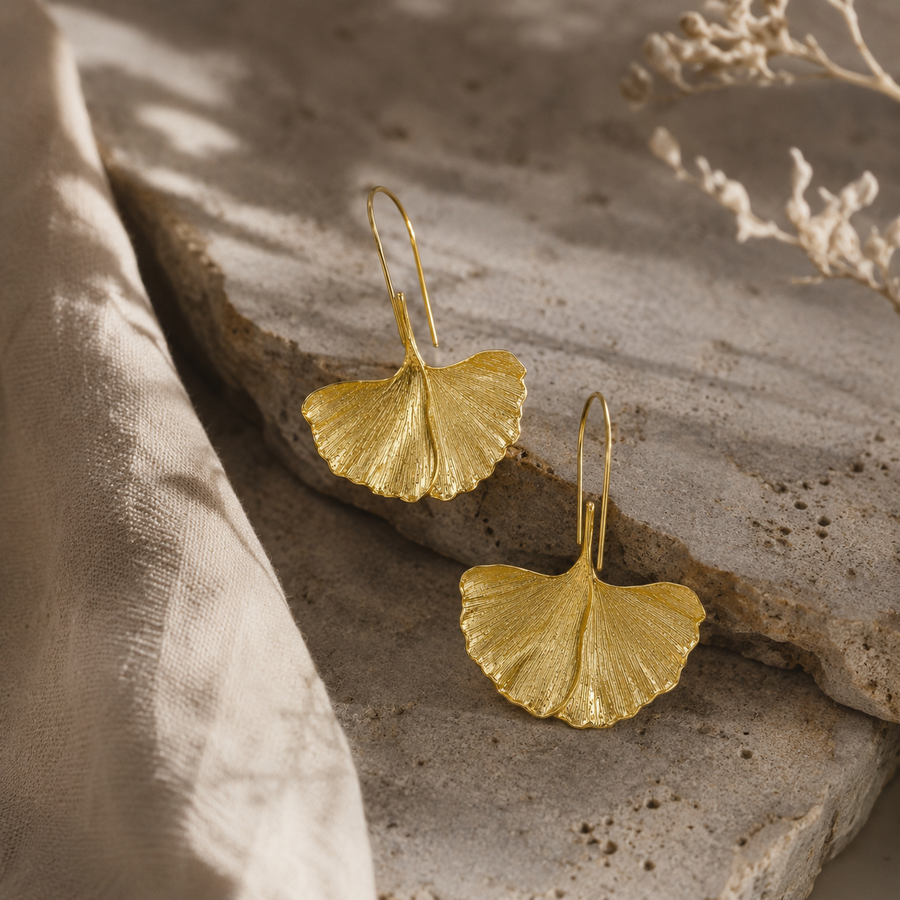 Golden Ginkgo Earrings