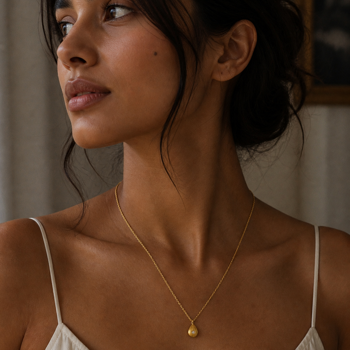 Golden Dew Pendant Necklace