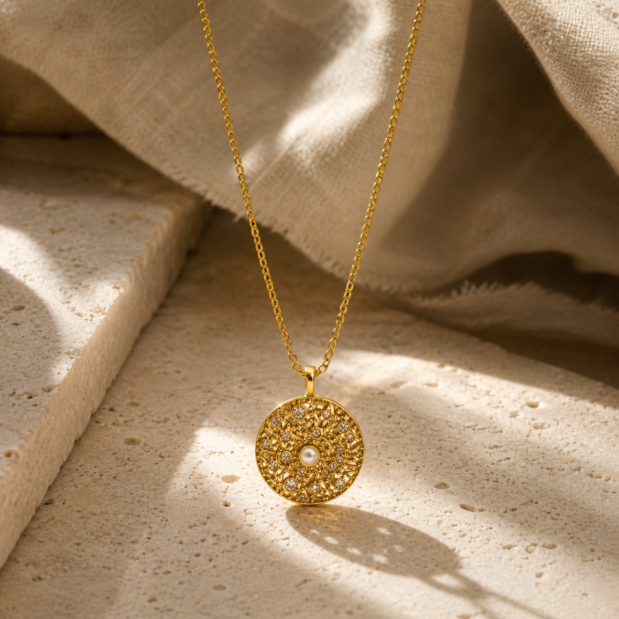Golden Hour Medallion Necklace