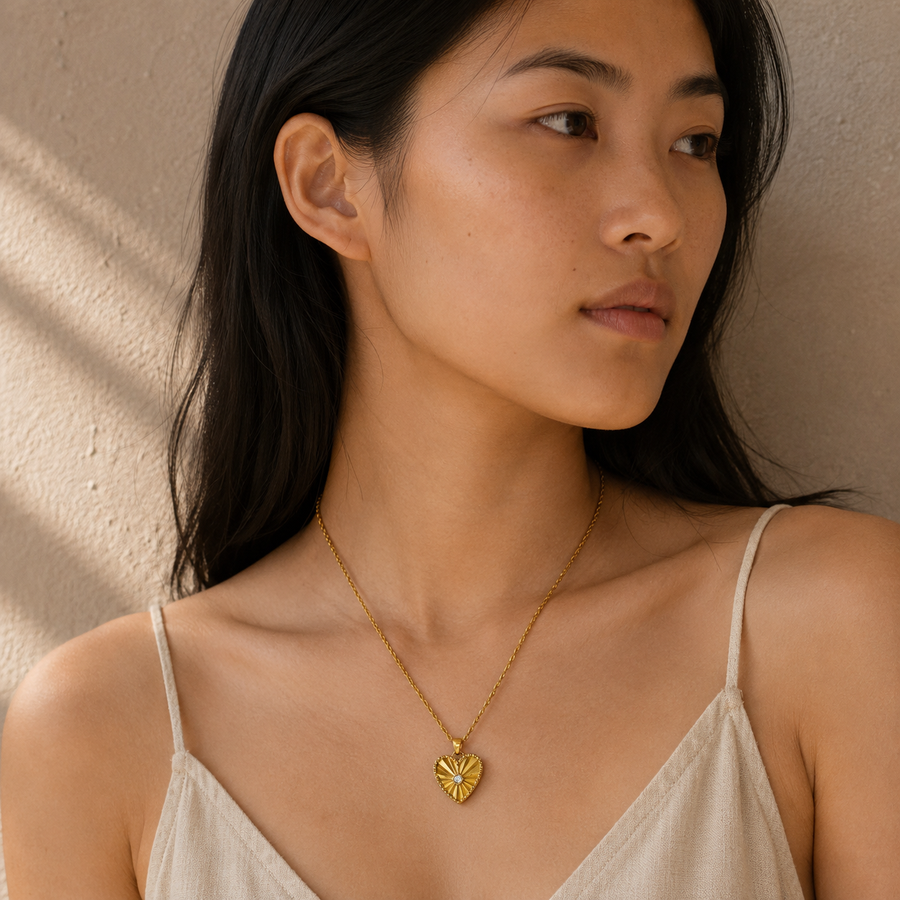 Golden Hour Heart Necklace