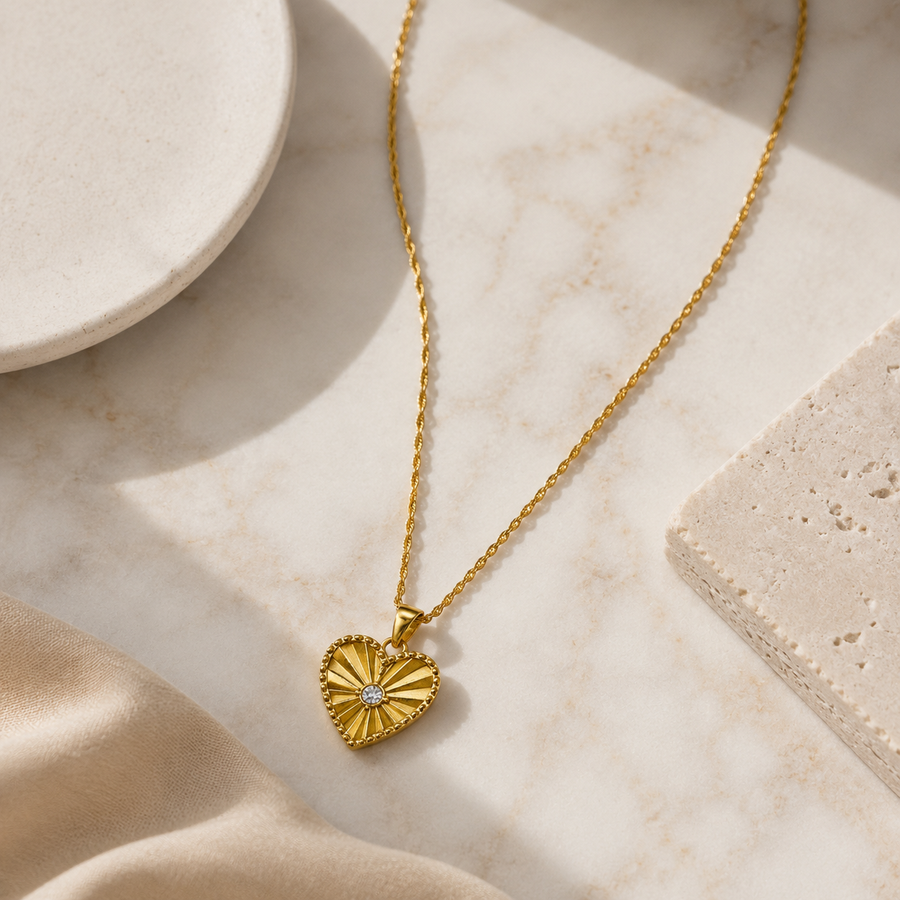 Golden Hour Heart Necklace