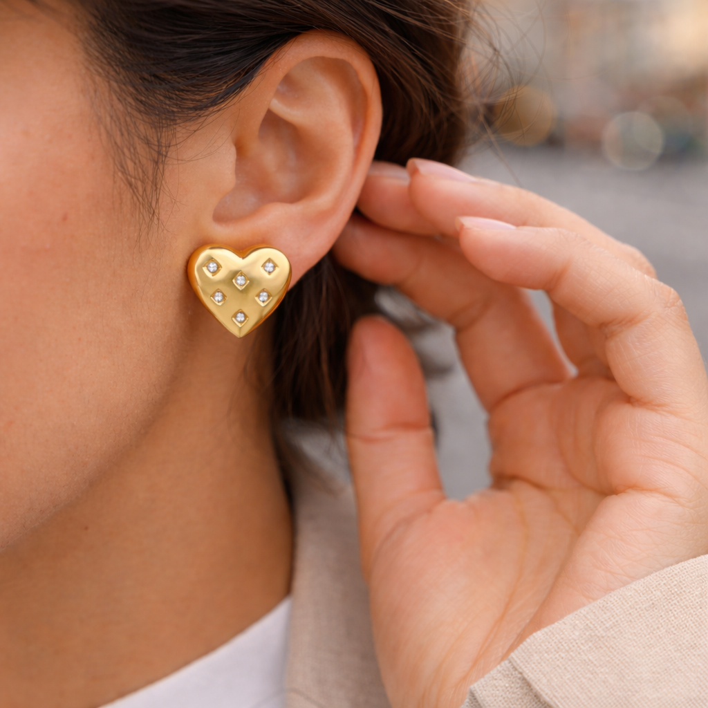 Starlit Heart Studs