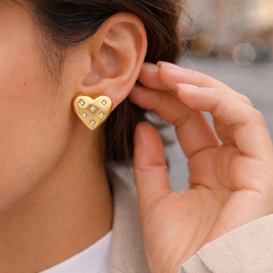 Starlit Heart Studs
