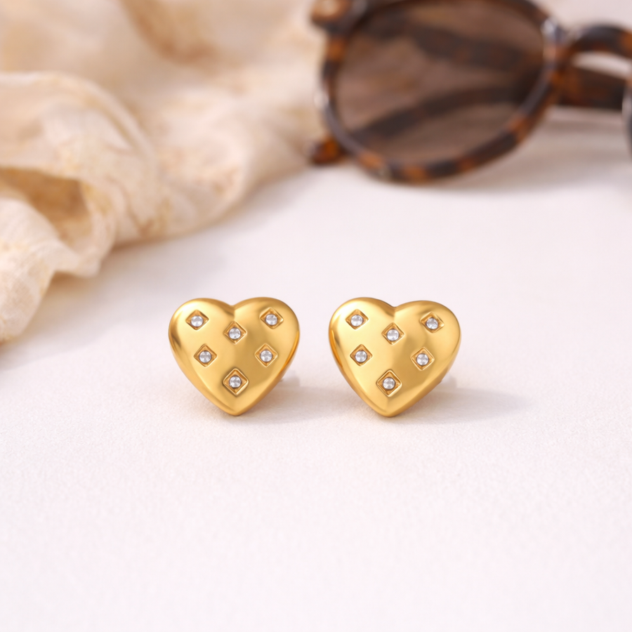 Starlit Heart Studs