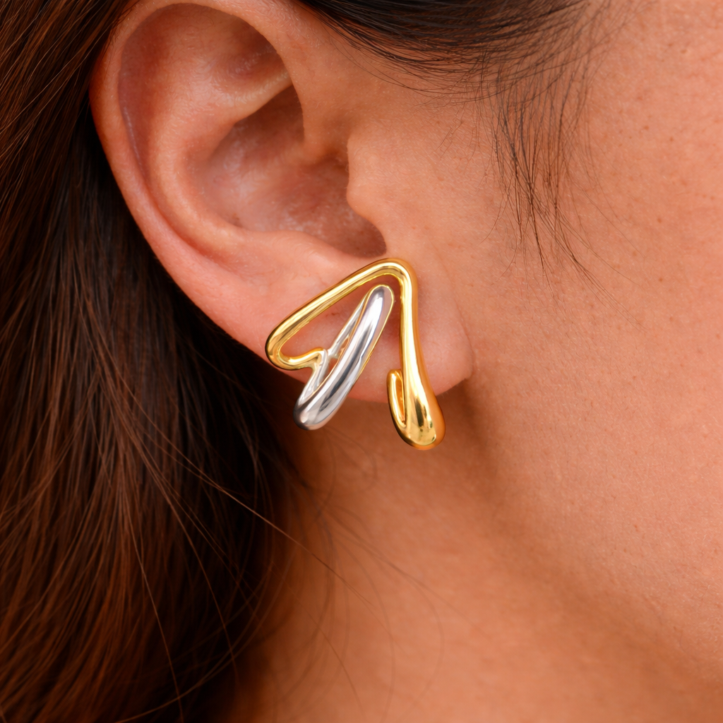 Sculpt Dual-tone Earring