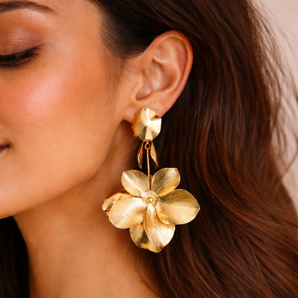 Golden Bloom Drop Earrings