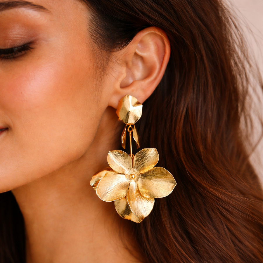 Golden Bloom Drop Earrings