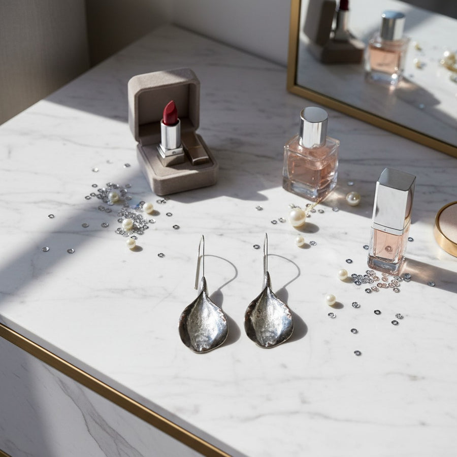 Silver Mist Drop Earrings