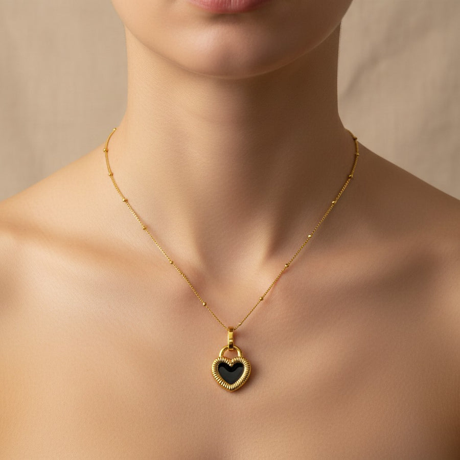 Two Sides Heart Pendant Necklace