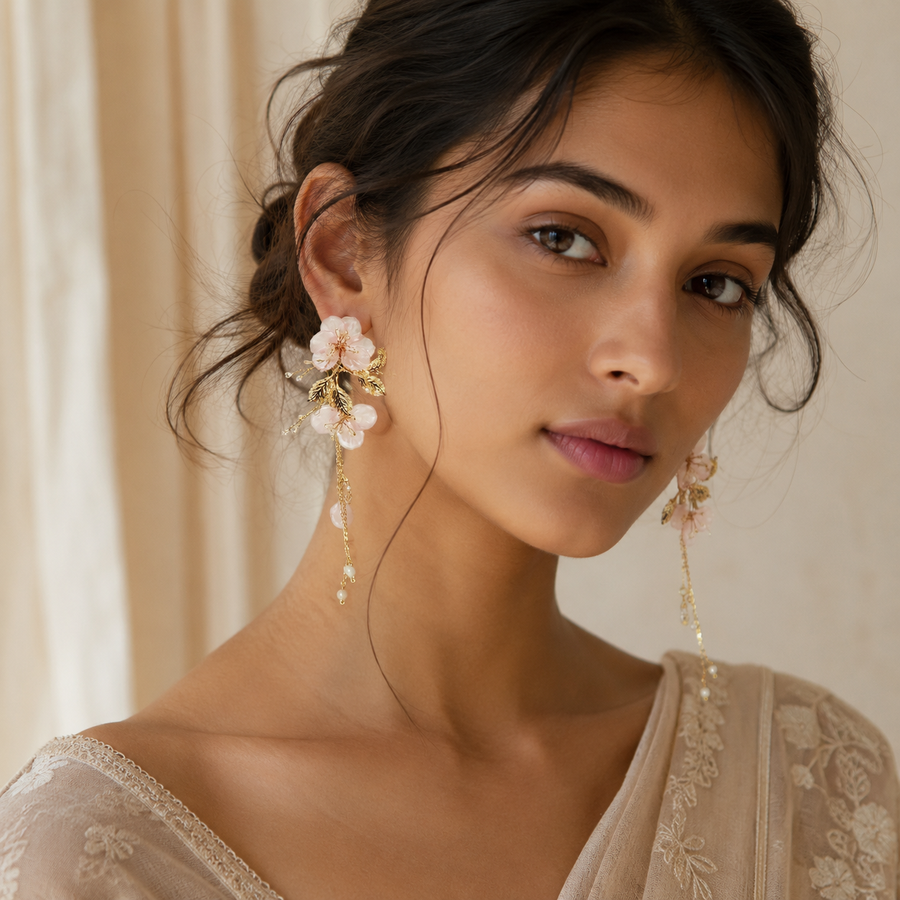 Blush Bloom Drop Earrings
