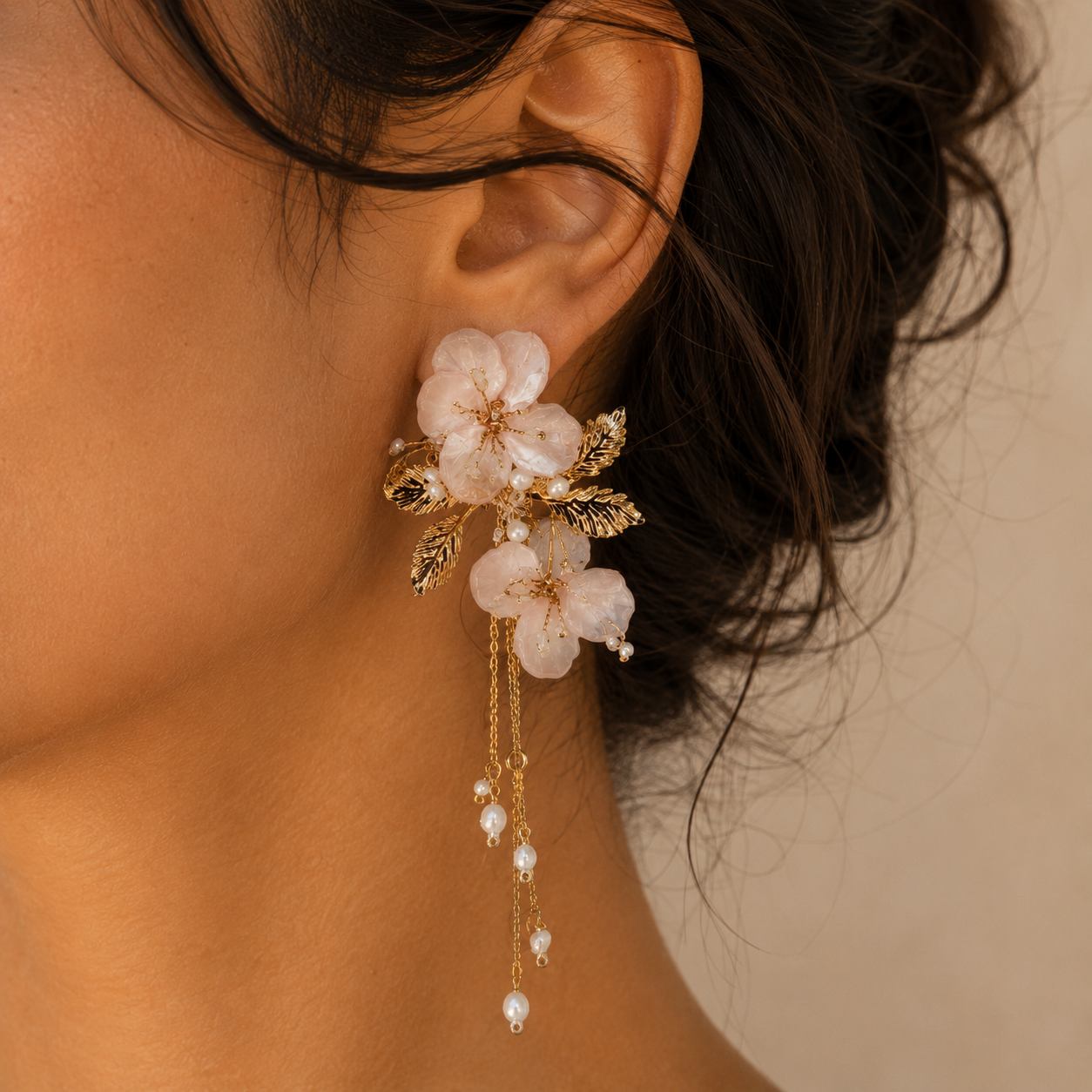 Blush Bloom Drop Earrings