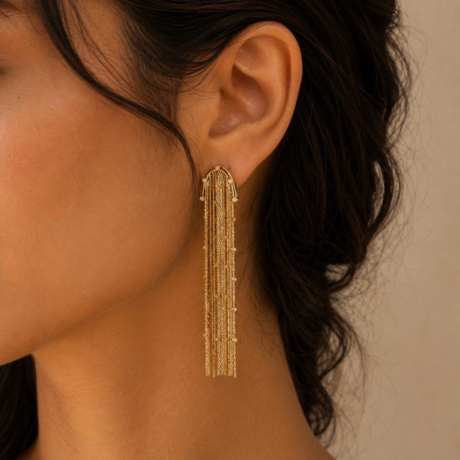 Afterglow Chain Fringe Earrings