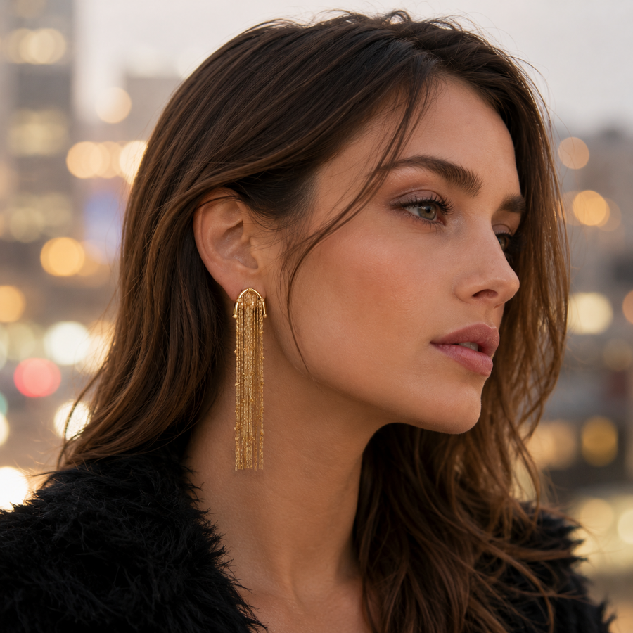Afterglow Chain Fringe Earrings