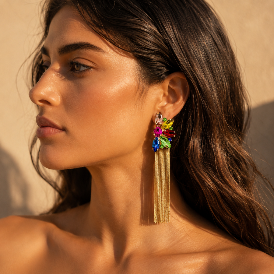 Disco Mirage Tassel Earrings