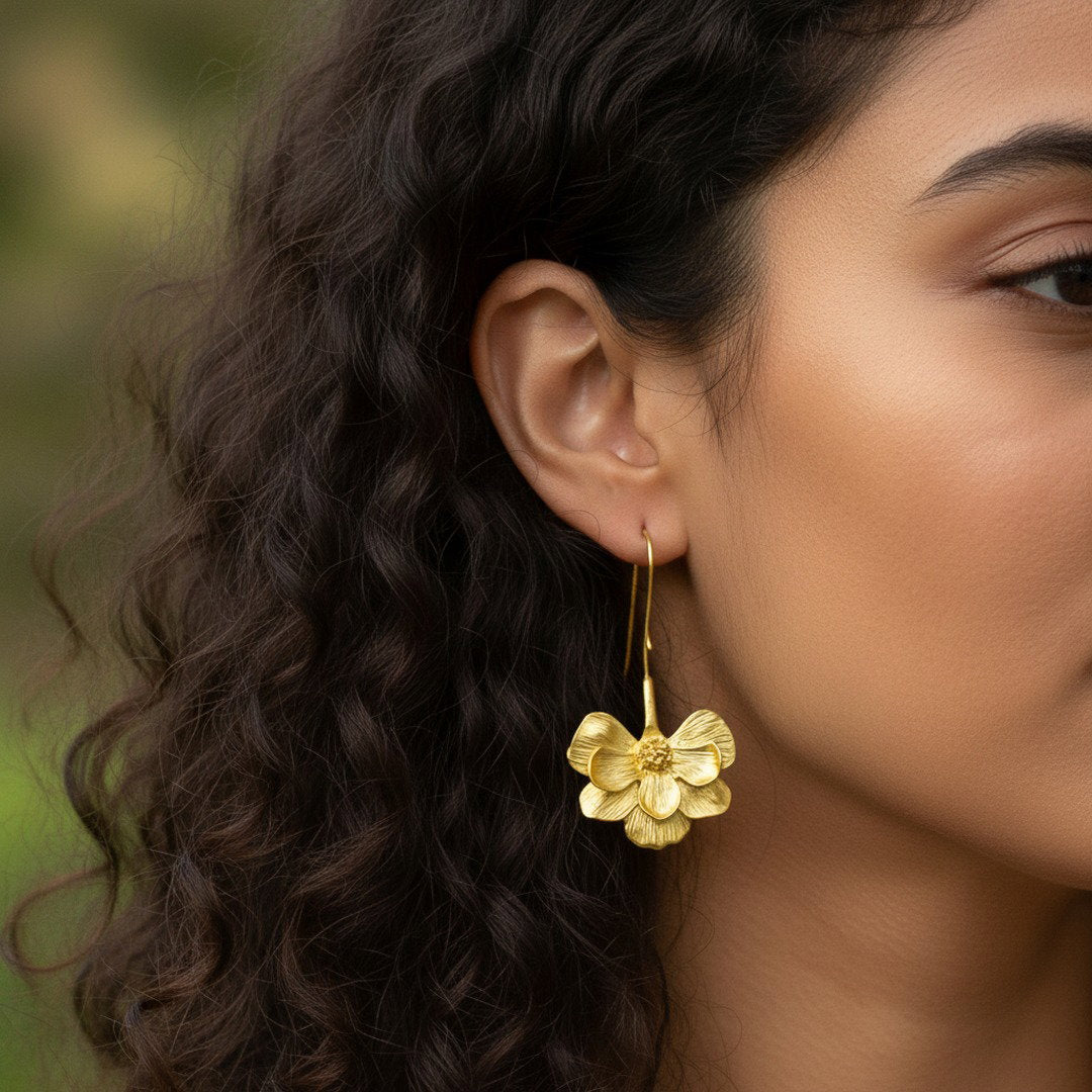 Golden Daisy Earrings
