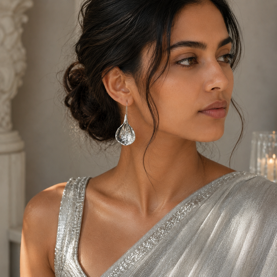 Silver Mist Drop Earrings